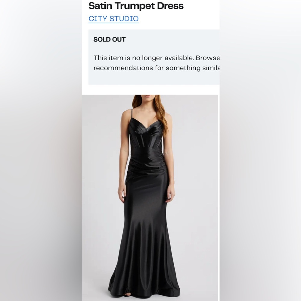 City Studio Elegant Black Satin Maxi Dress